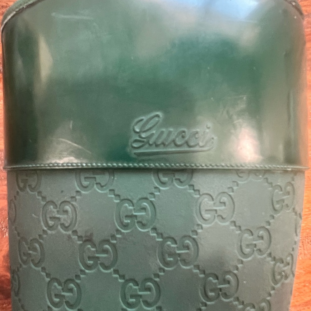 GUCCI Green Monogram GG Supreme Rain Boots Knee Calf High sz. 36 - Picture 12 of 15